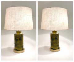 Pair of Italian Ceramic Table Lamps by Bitossi
