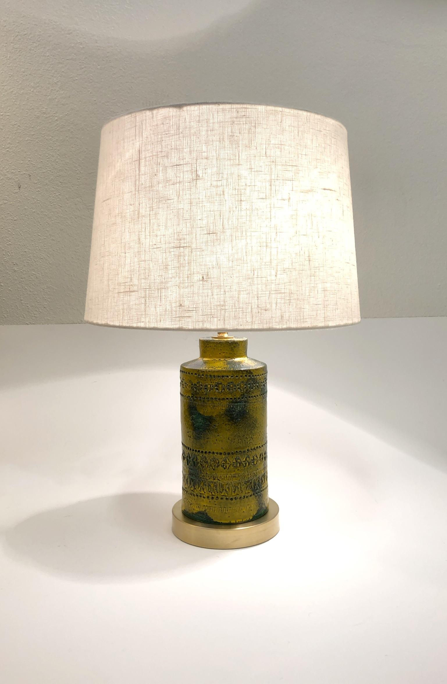 Mid-Century Modern Pair of Italian Ceramic Table Lamps by Bitossi