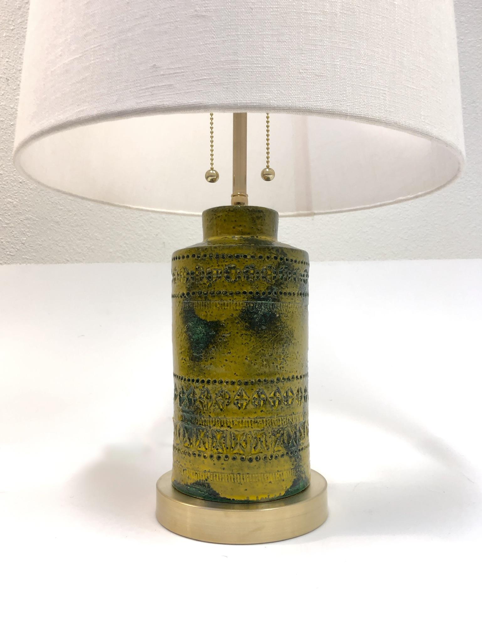 Glazed Pair of Italian Ceramic Table Lamps by Bitossi