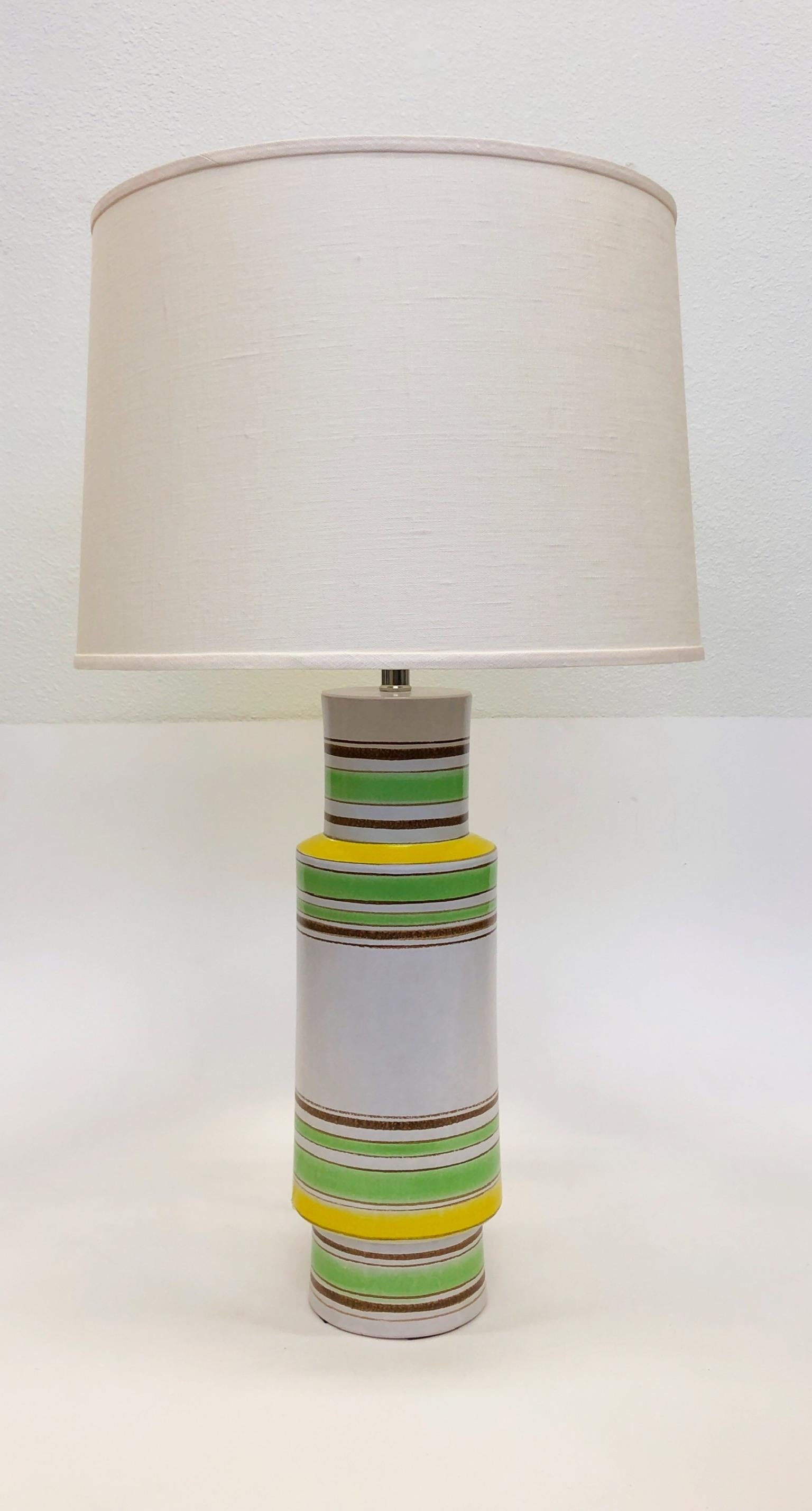 Pair of Italian Ceramic Table Lamps by Bitossi In Excellent Condition In Palm Springs, CA