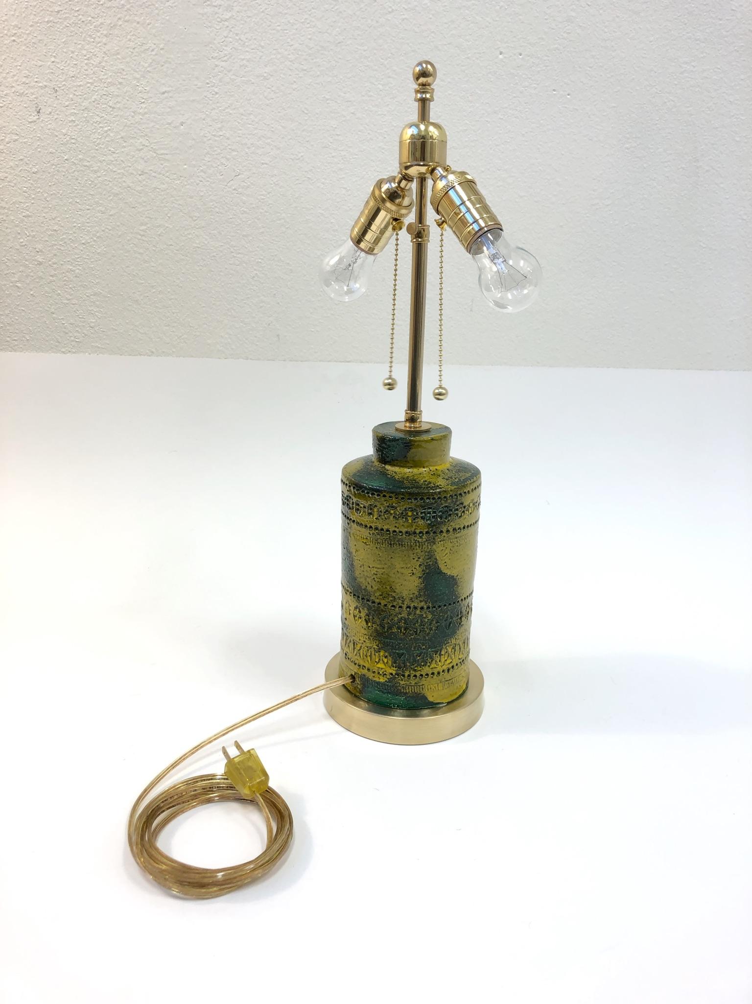 Late 20th Century Pair of Italian Ceramic Table Lamps by Bitossi