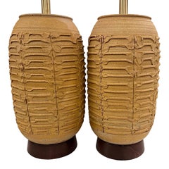 Coppia di lampade da tavolo in ceramica italiana