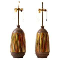 Pair of Italian Ceramic Vase Lamps from Italy, 1950s