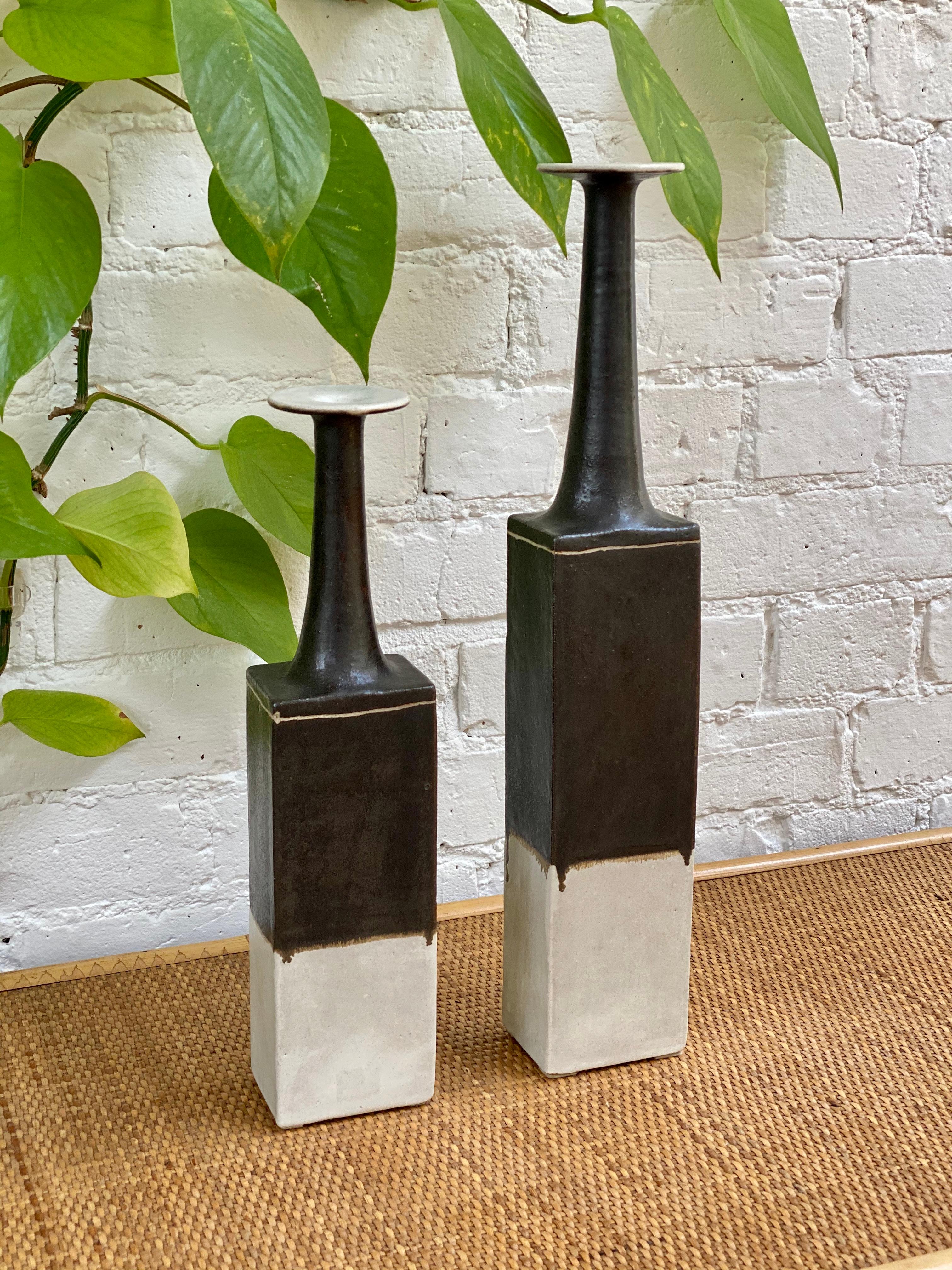 Pair of Italian Ceramic Vases by Bruno Gambone 'circa 1970s' In Good Condition In London, GB