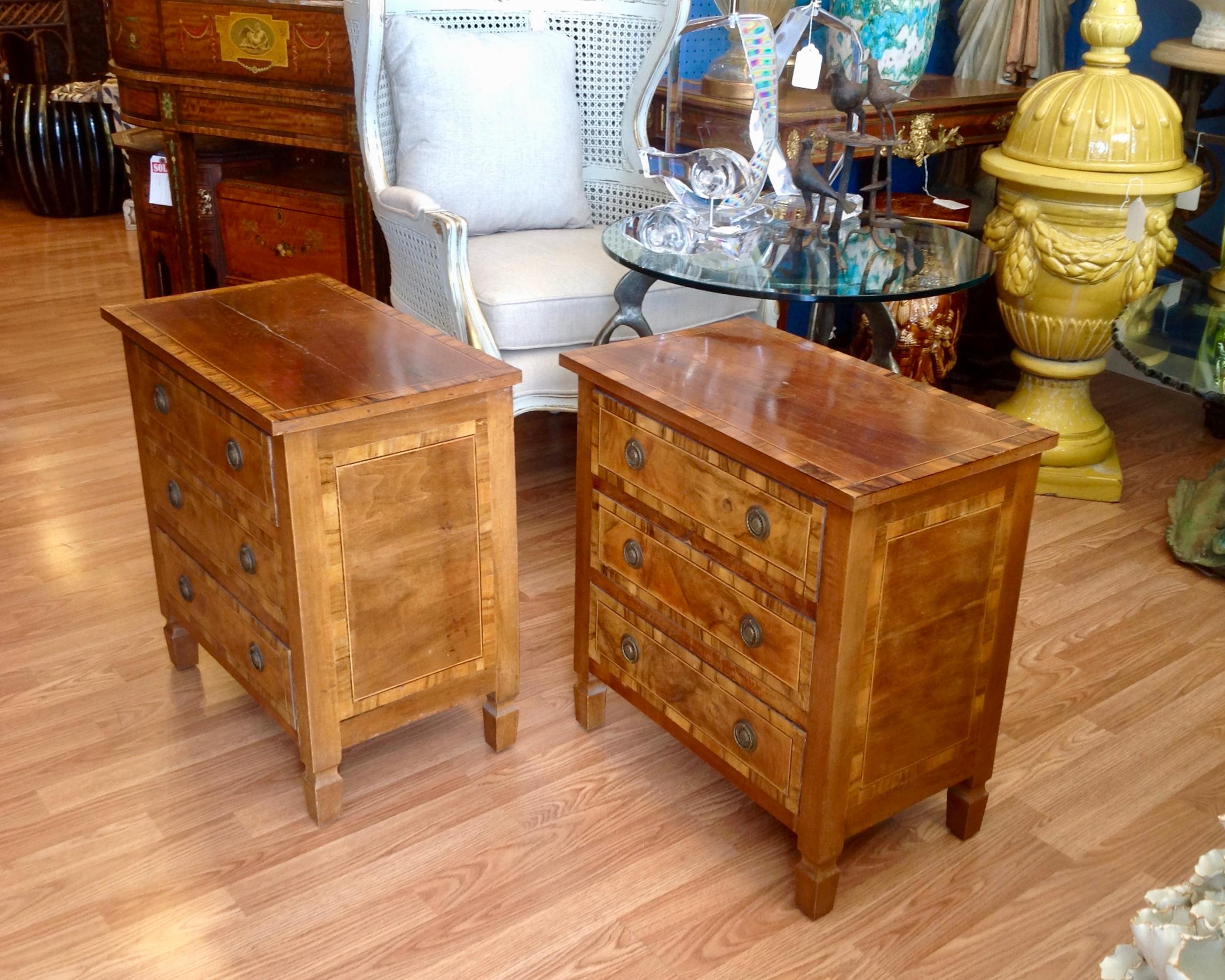 Pair of Italian Chair Side Chests In Good Condition In West Palm Beach, FL