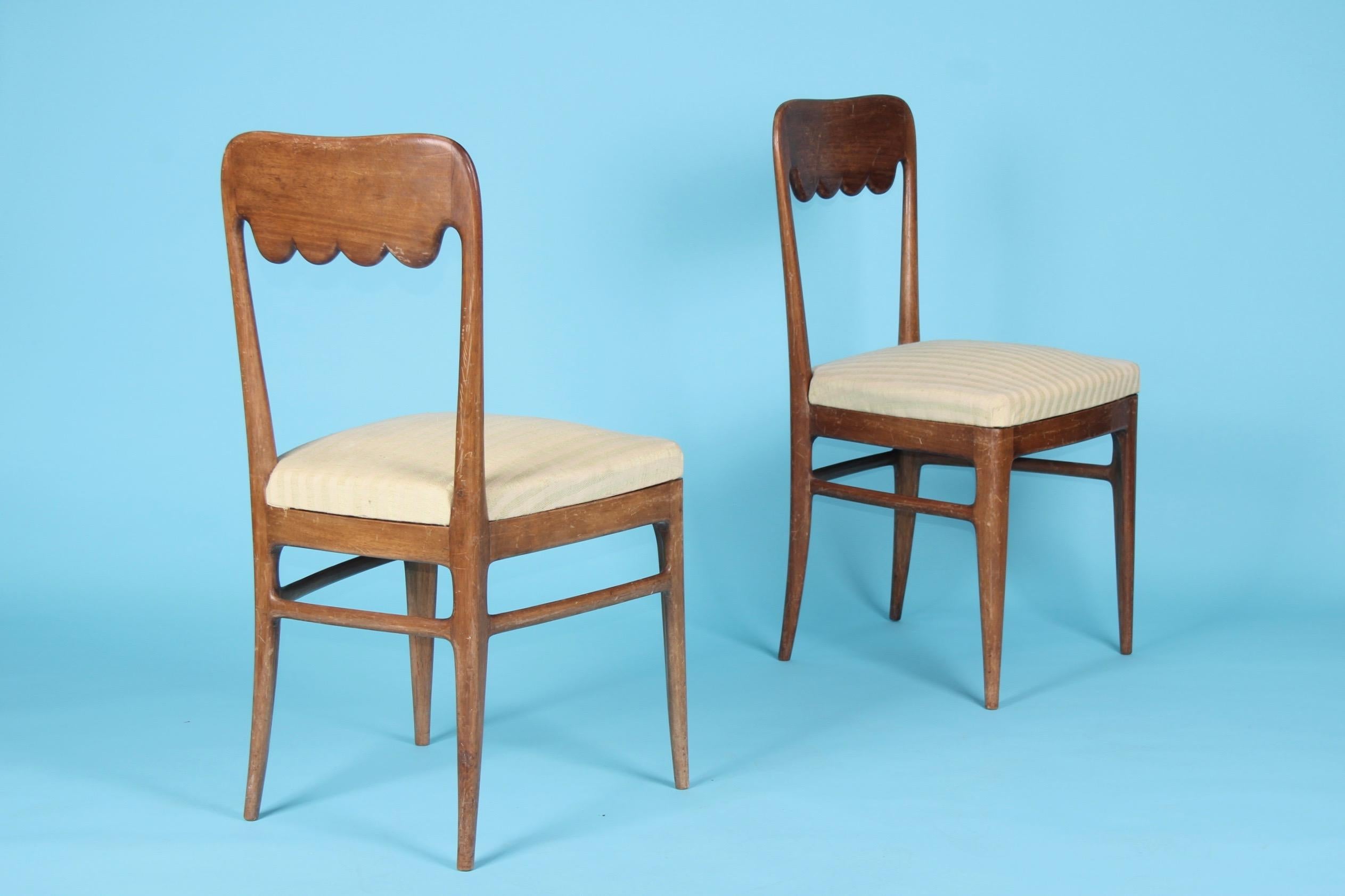 Wood Pair of Italian Chairs