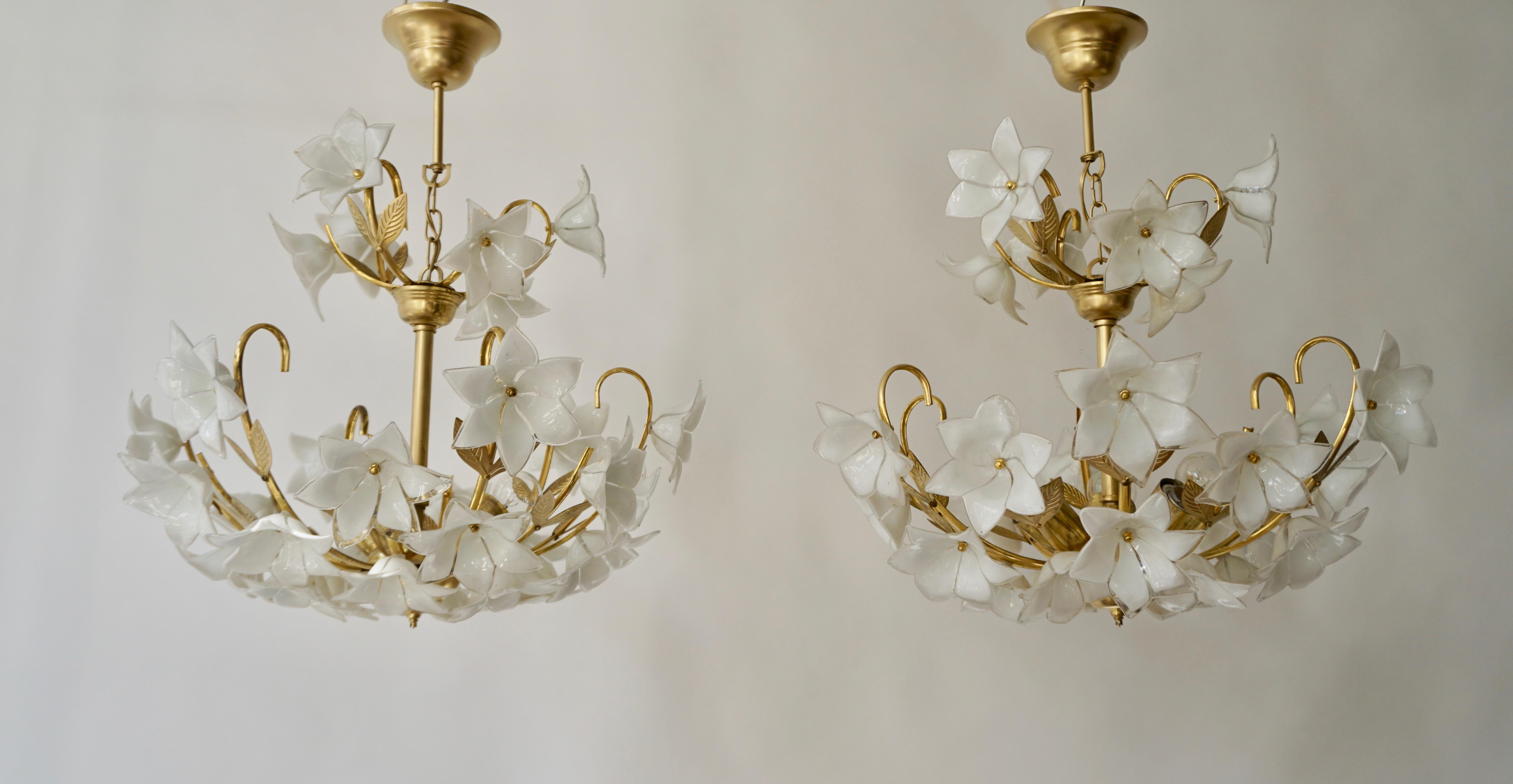 white flower chandelier