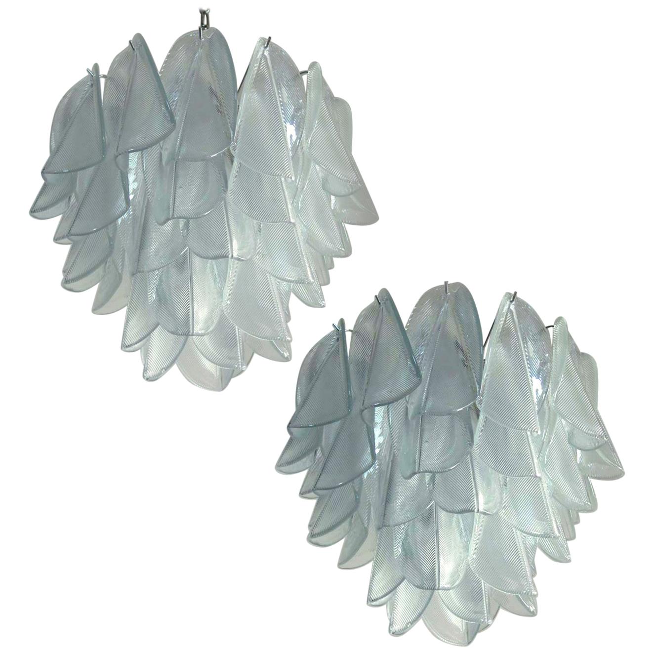 Amazing Pair of Italian Chandeliers.  Murano, 1970s