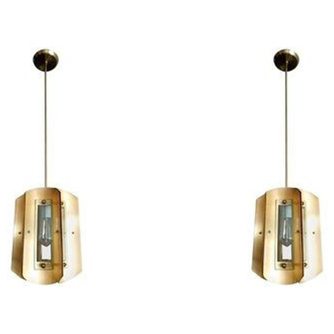 Pair of Italian Chandeliers in Style of Max Ingrand