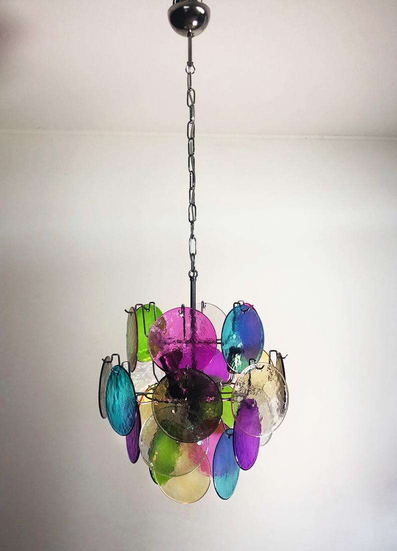 Coppia di lampadari italiani in stile Vistosi, Murano, circa 1980 in vendita 9