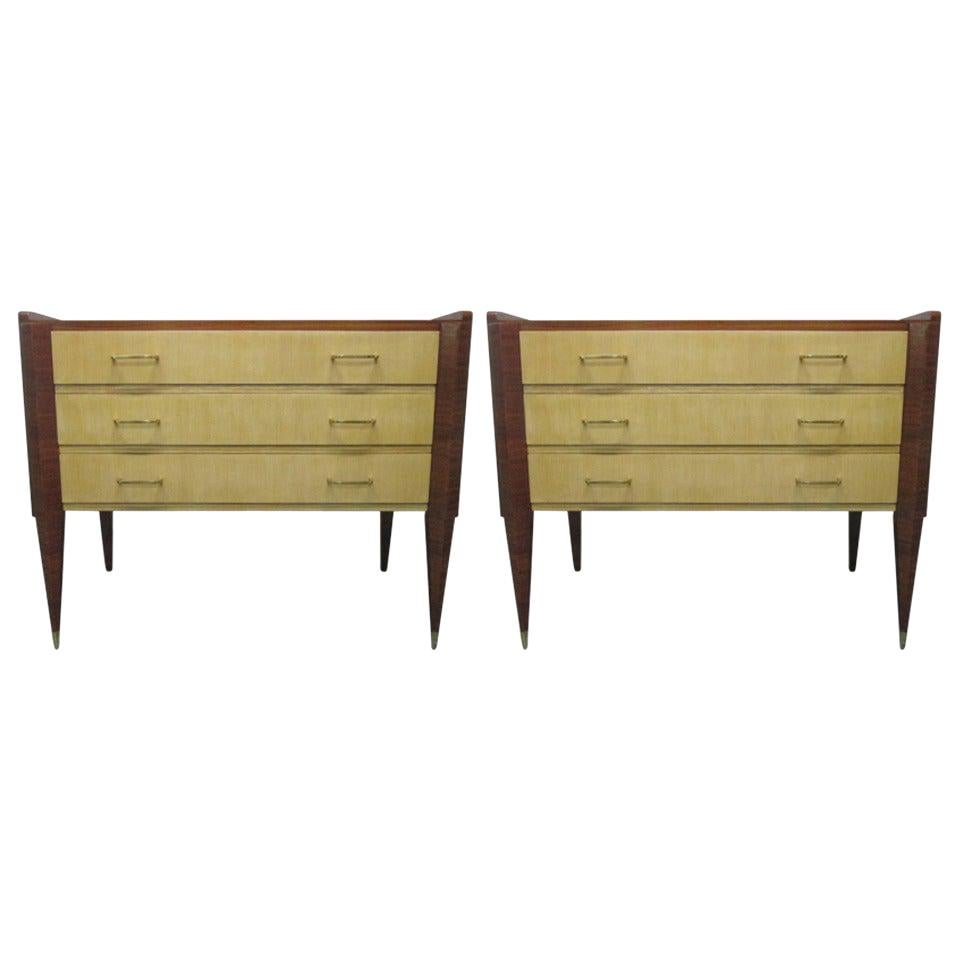 Pair of Italian Chests in the Manner of Gio Ponti For Sale