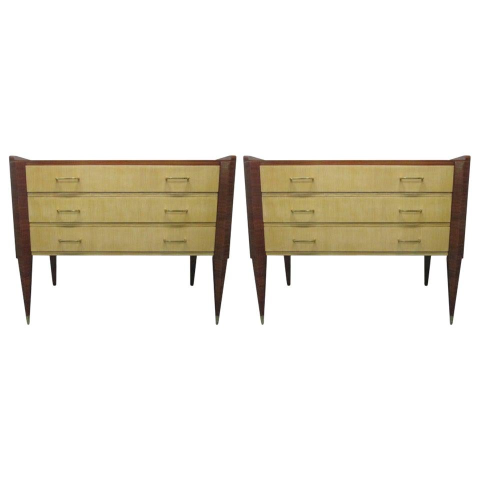 Paire de commodes italiennes à la manière de Gio Ponti