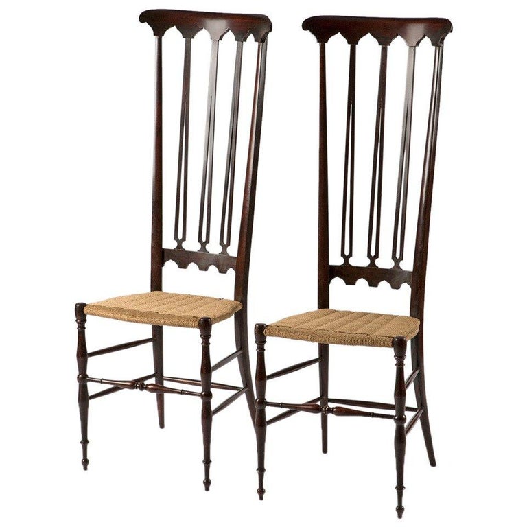 Pair of Italian Chiavari High Back Chairs For Sale at 1stdibs