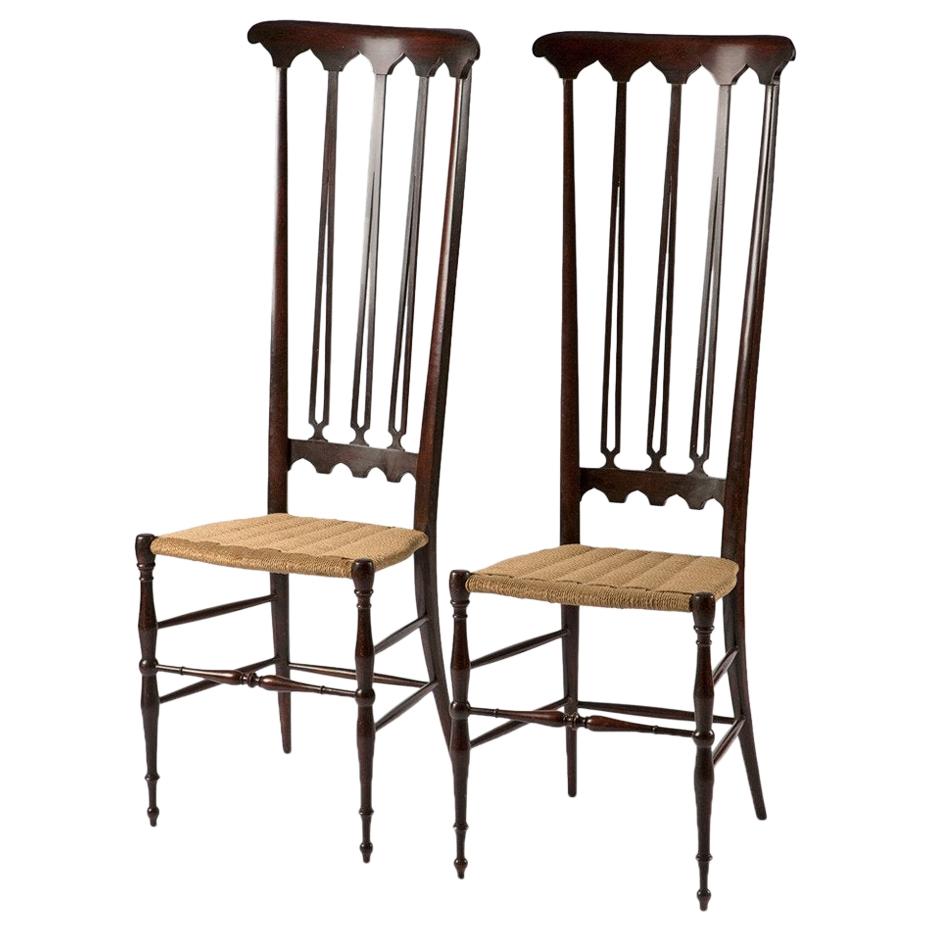 Pair of Italian Chiavari High Back Chairs