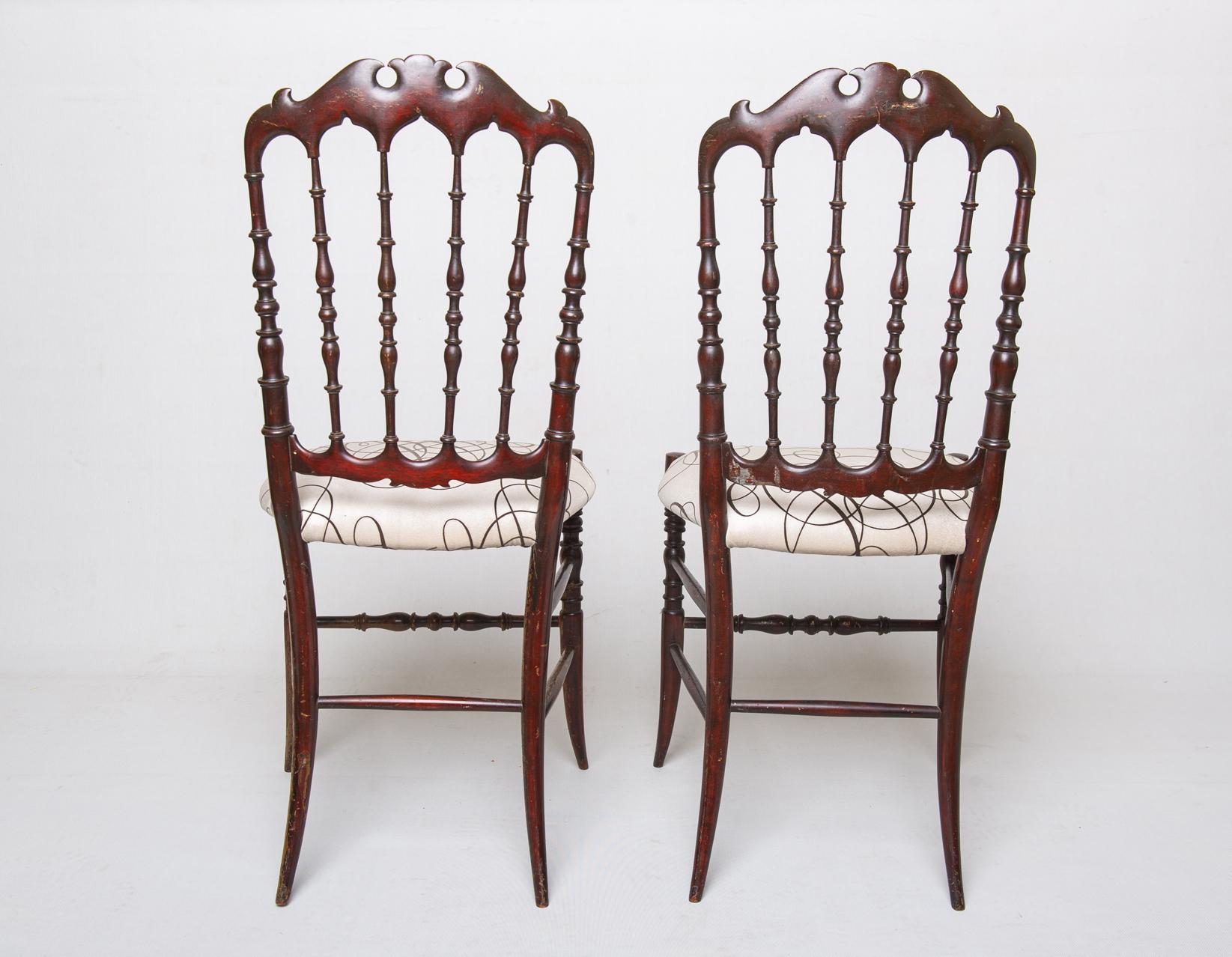 Pair of Italian Chiavarine Vintage Chairs In Excellent Condition For Sale In Alessandria, Piemonte