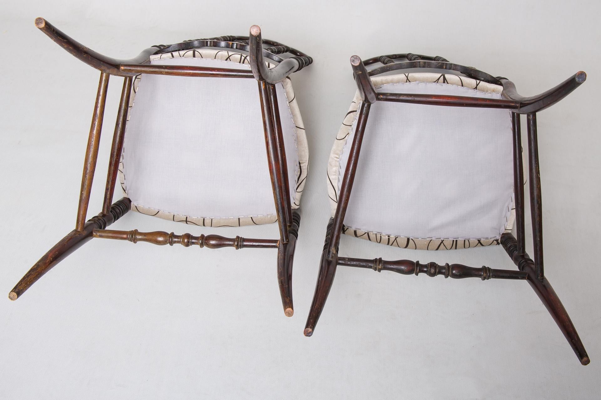 20th Century Pair of Italian Chiavarine Vintage Chairs For Sale