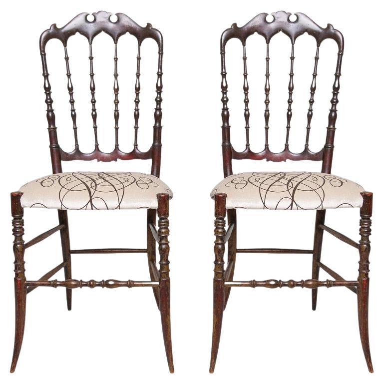 Pair of Italian Chiavarine Vintage Chairs For Sale