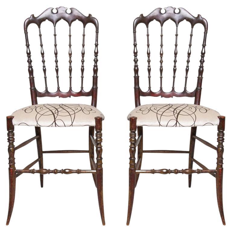 Paar italienische Chiavarine-Vintage-Stühle