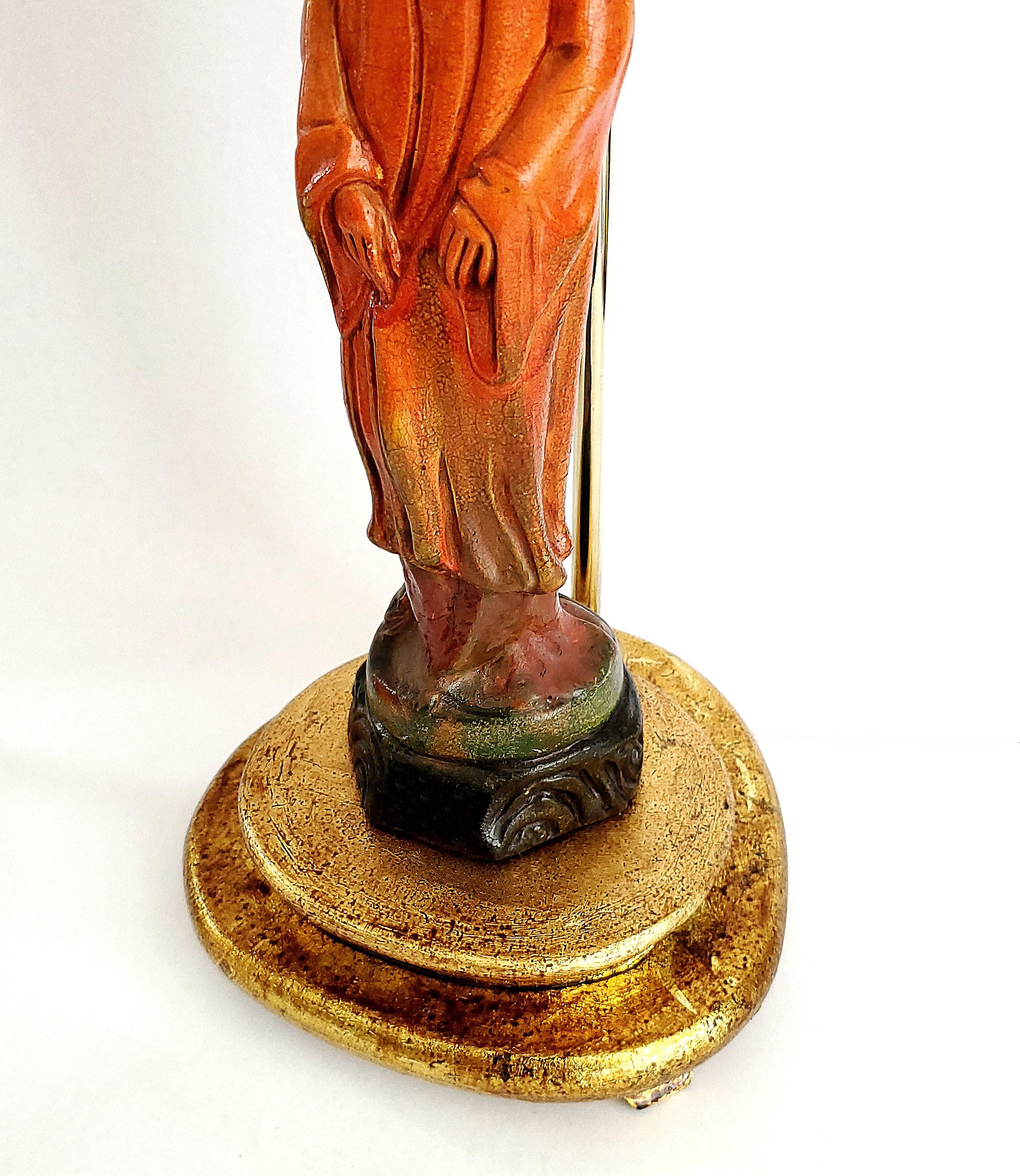 Coppia di lampade da tavolo con statuetta cinese di Borghese firmate in vendita 2