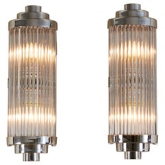 Pair of Italian Chrome and glass Ravello Wall Lights with 3 Tier Detail