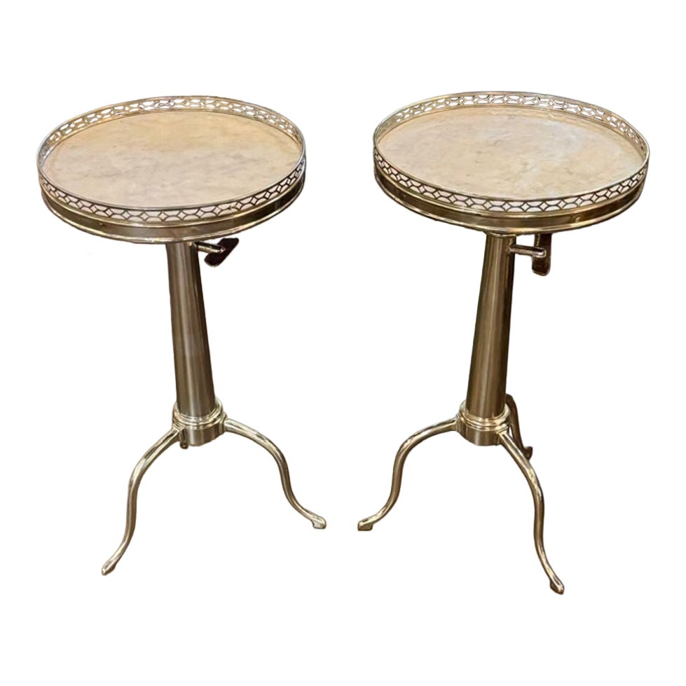 Pair of Italian Chrome Drink Tables