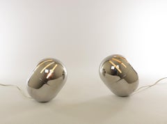Pair of Italian Chrome Table Lamps by Reggiani, 1970s