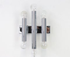 1 of 2 Pairs of Italian Chrome Wall Sconces Sciolari Style, 1970s