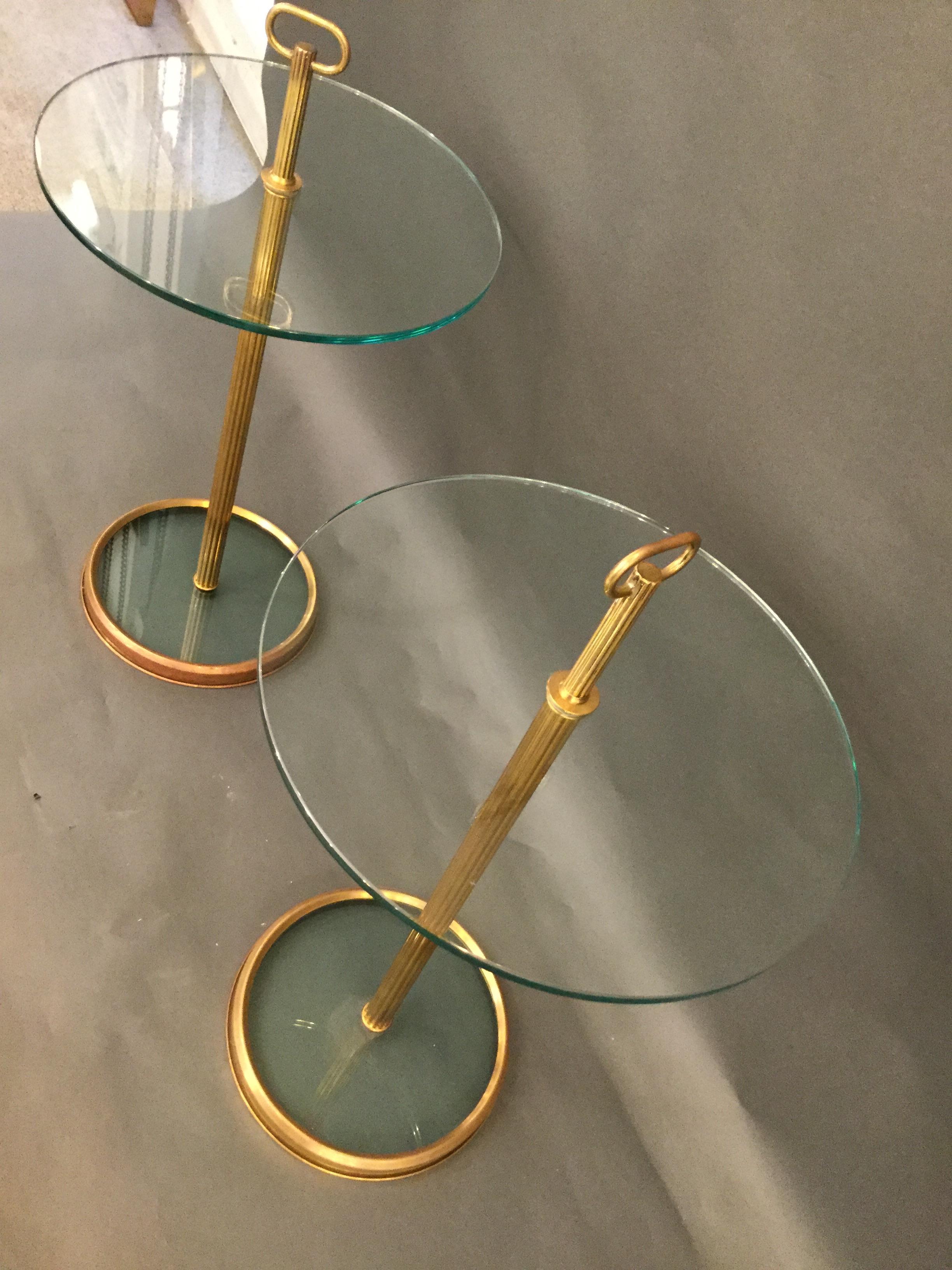 Mid-Century Modern Pair of Italian Circular Cocktail Tables