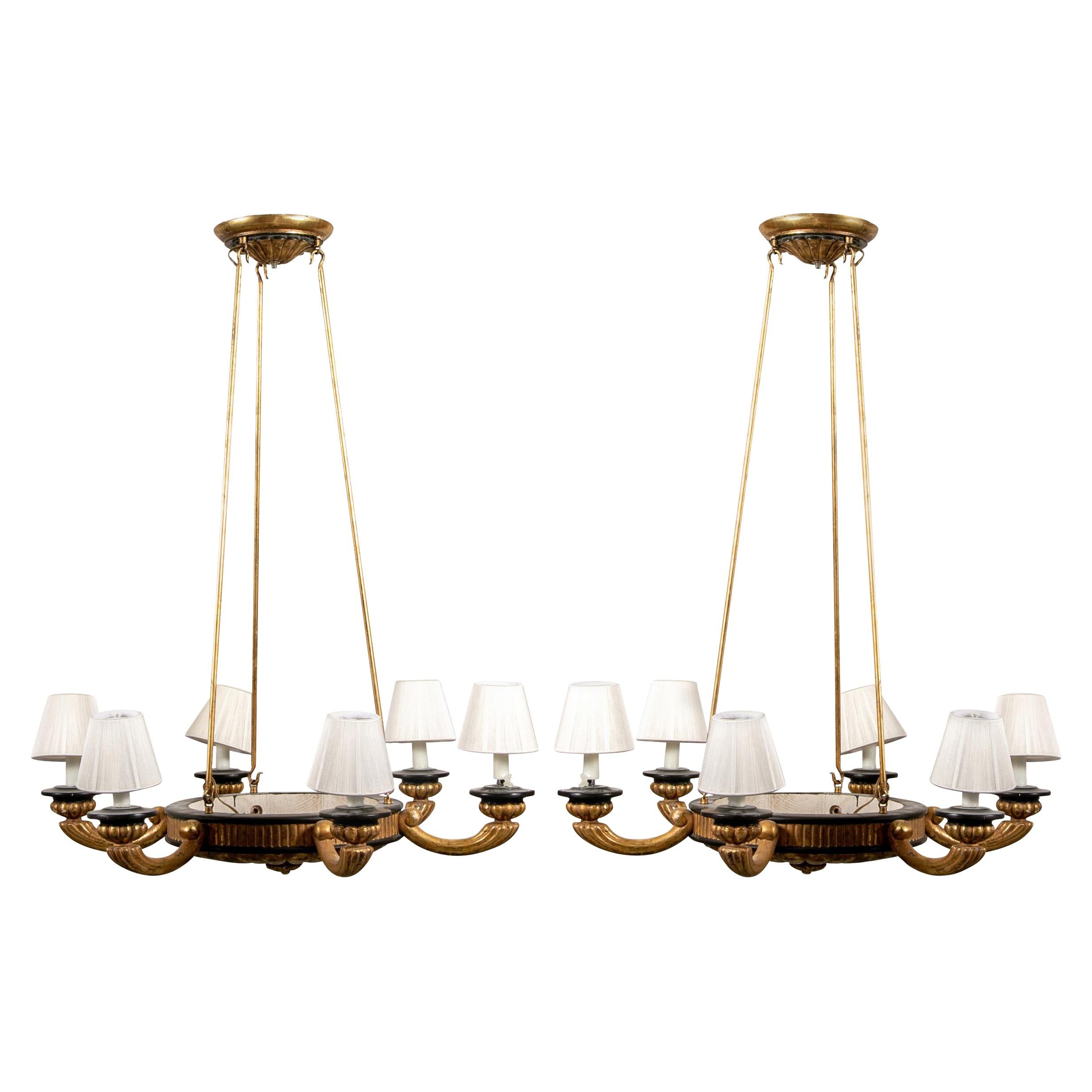 Pair of Italian Classical Style Chandeliers