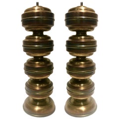 Pair of Italian Column Table Lamps