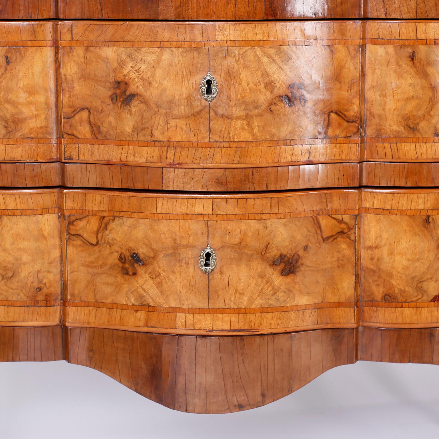 Walnut Pair of Italian Commodes or Chests