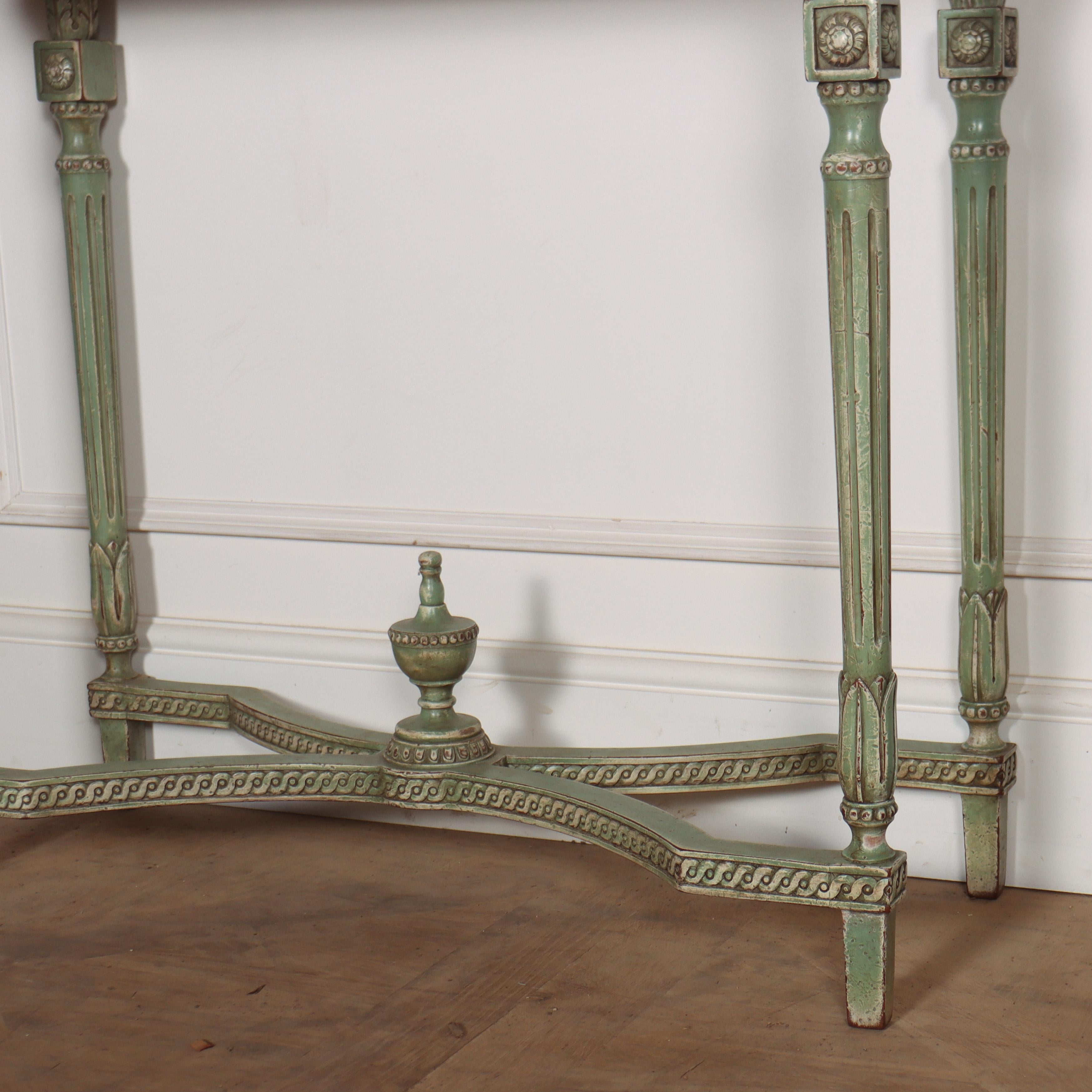 Painted Pair of Italian Consoles and Mirrors