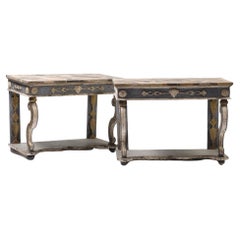 Pair of Italian Consoles in Neoclassical Style from the 19th Century