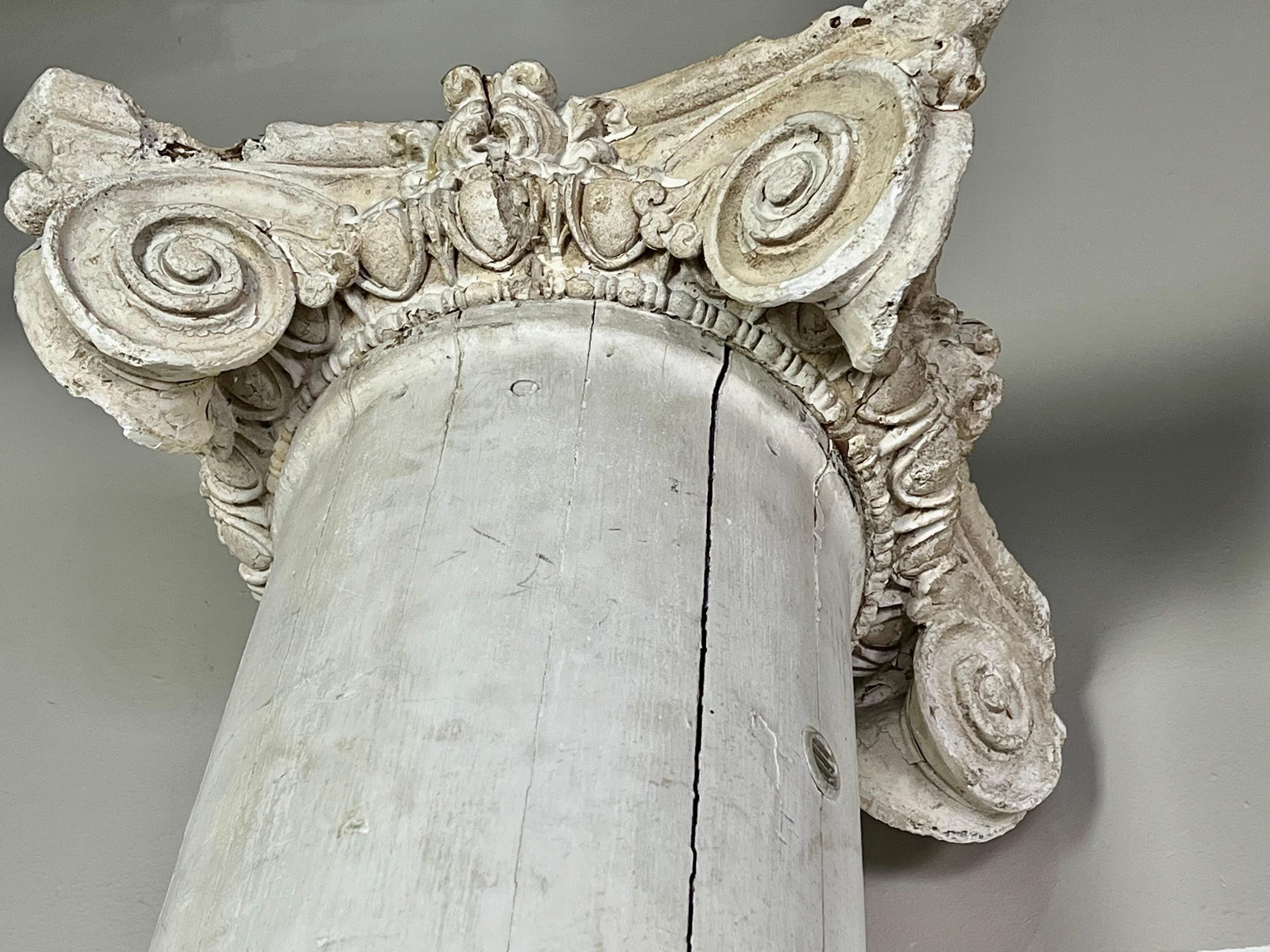 Pair of Italian Corinthian Capitals Sitting on Monumental Columns2 Sets Availabe For Sale 5
