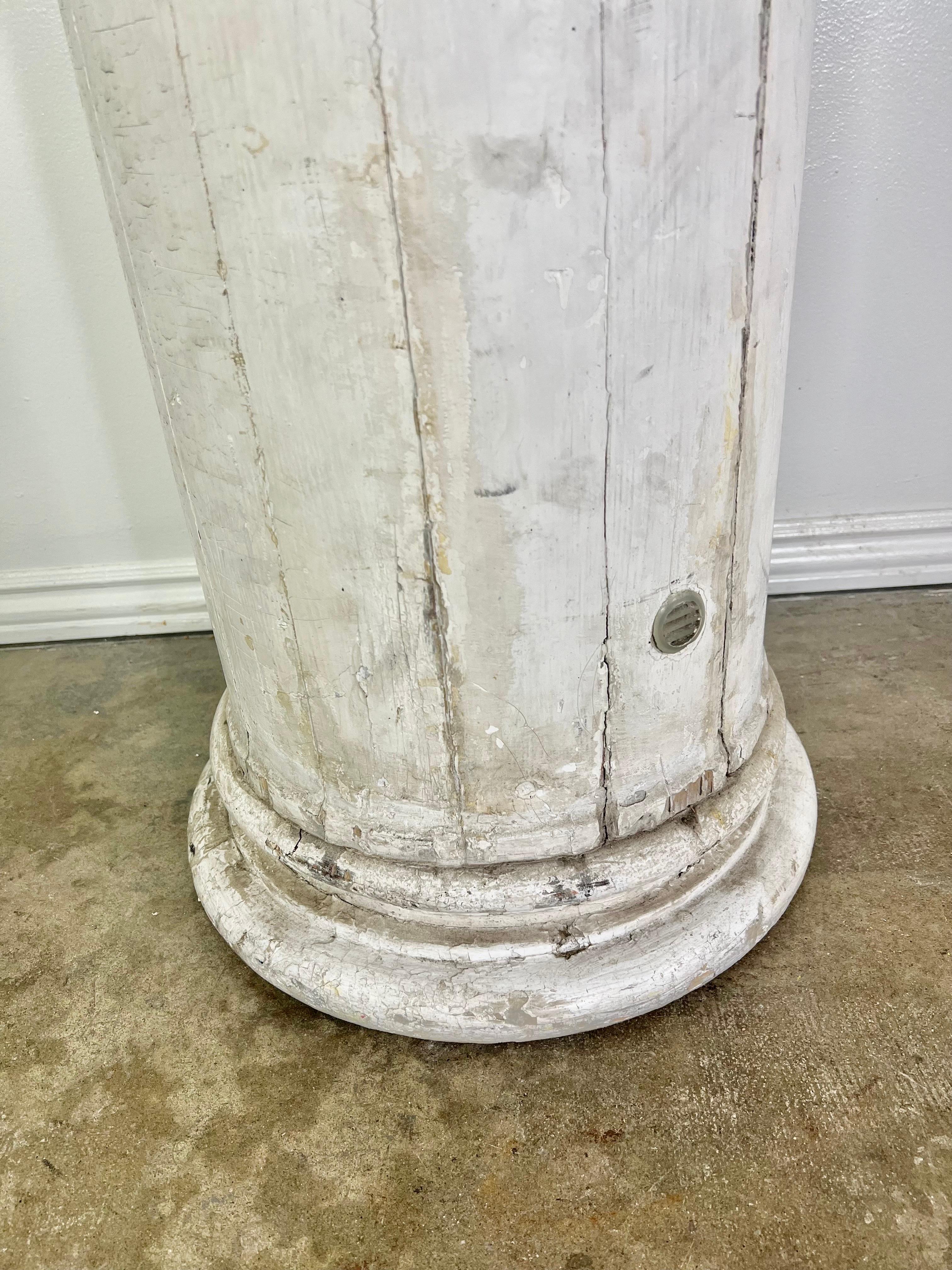 Hand-Painted Pair of Italian Corinthian Capitals Sitting on Monumental Columns2 Sets Availabe For Sale