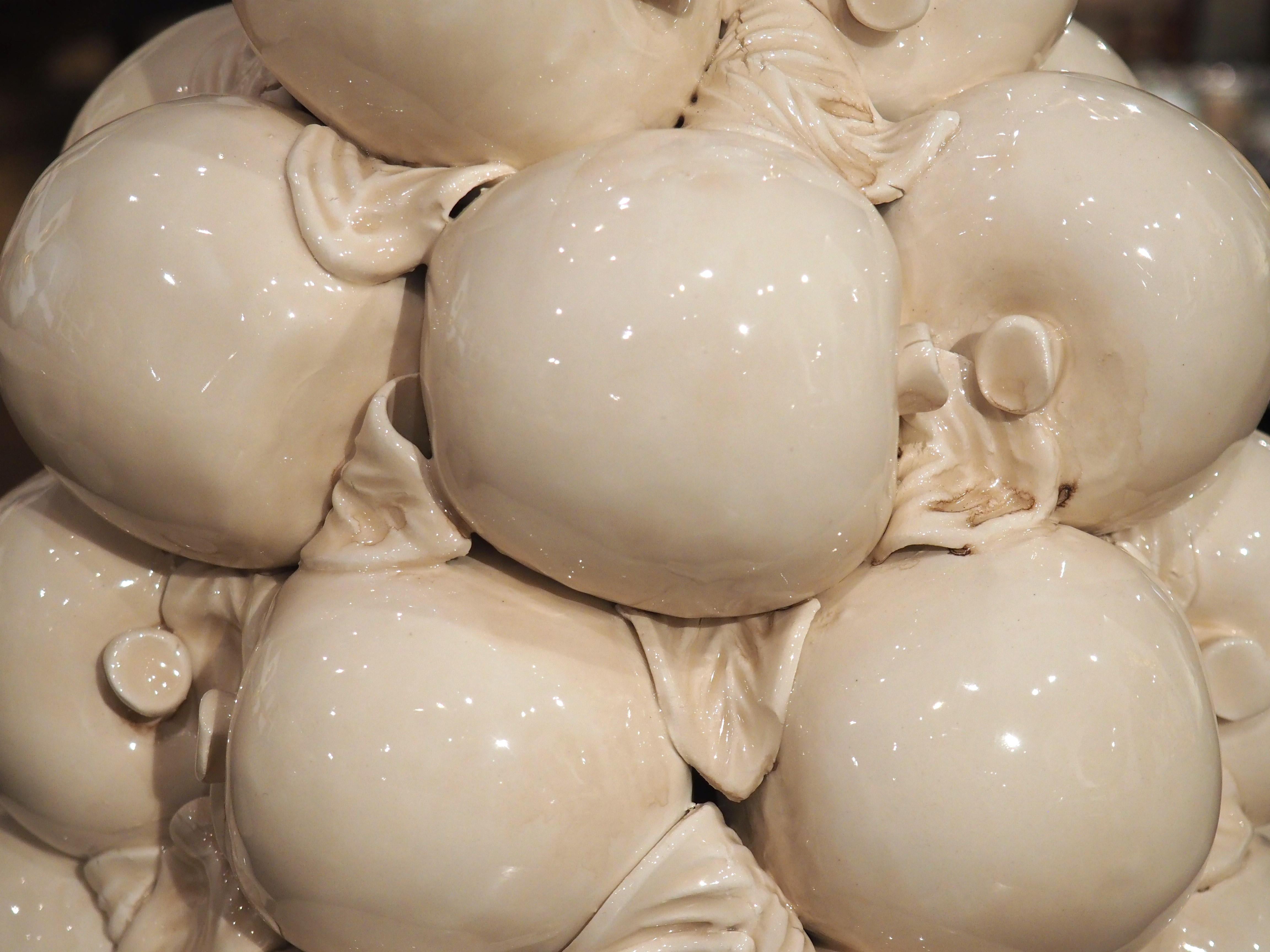 Pair of Italian Creamware Apple Topiaries, 20th Century 6