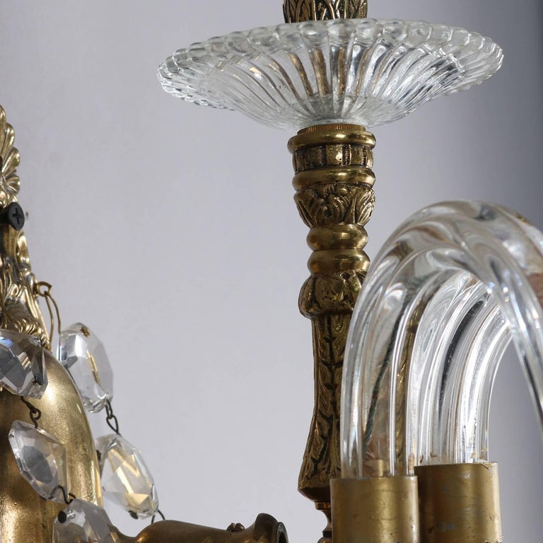 Pair of Italian Cut Crystal Three-Light Candle Light Wall ...