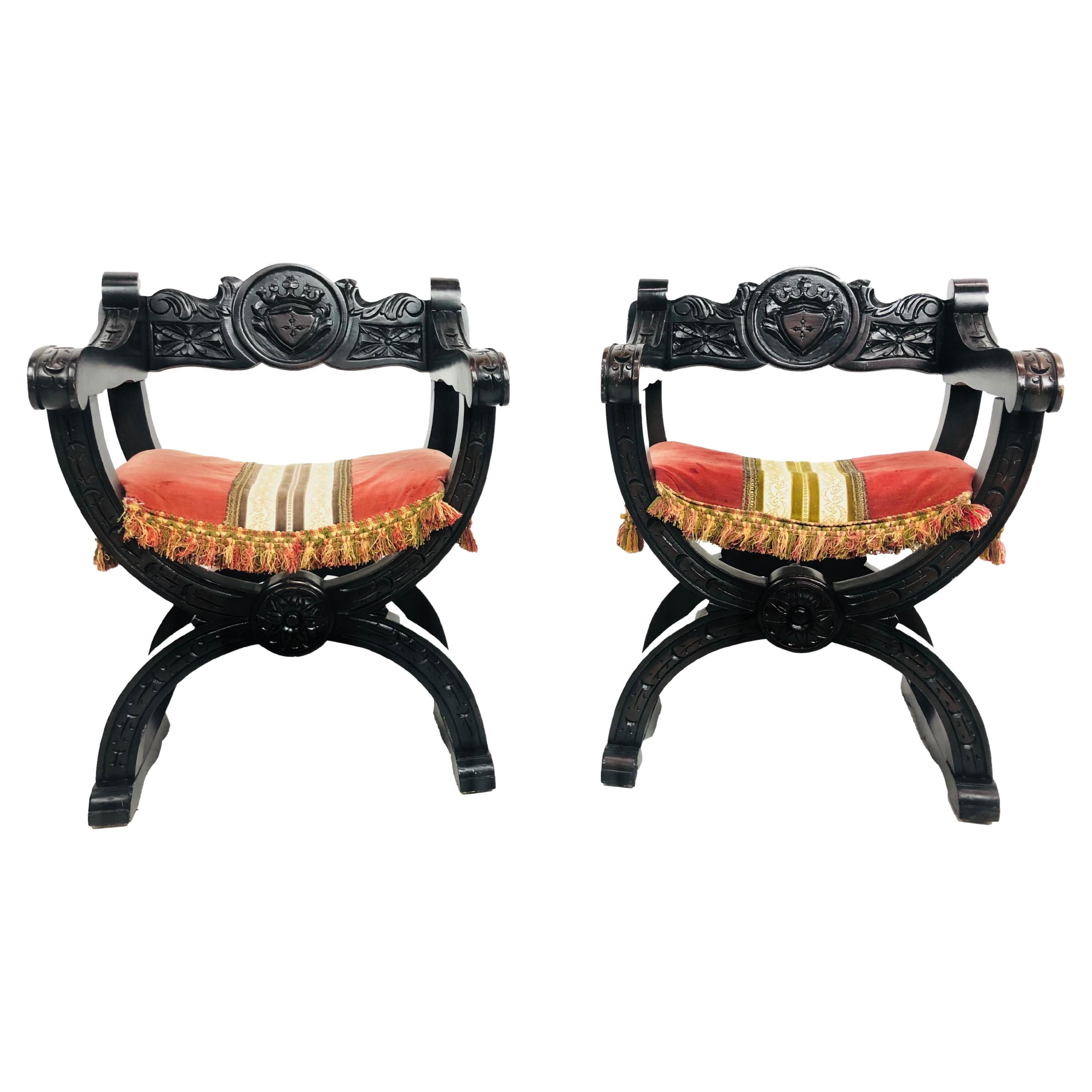 Pair of Italian Dante Chairs