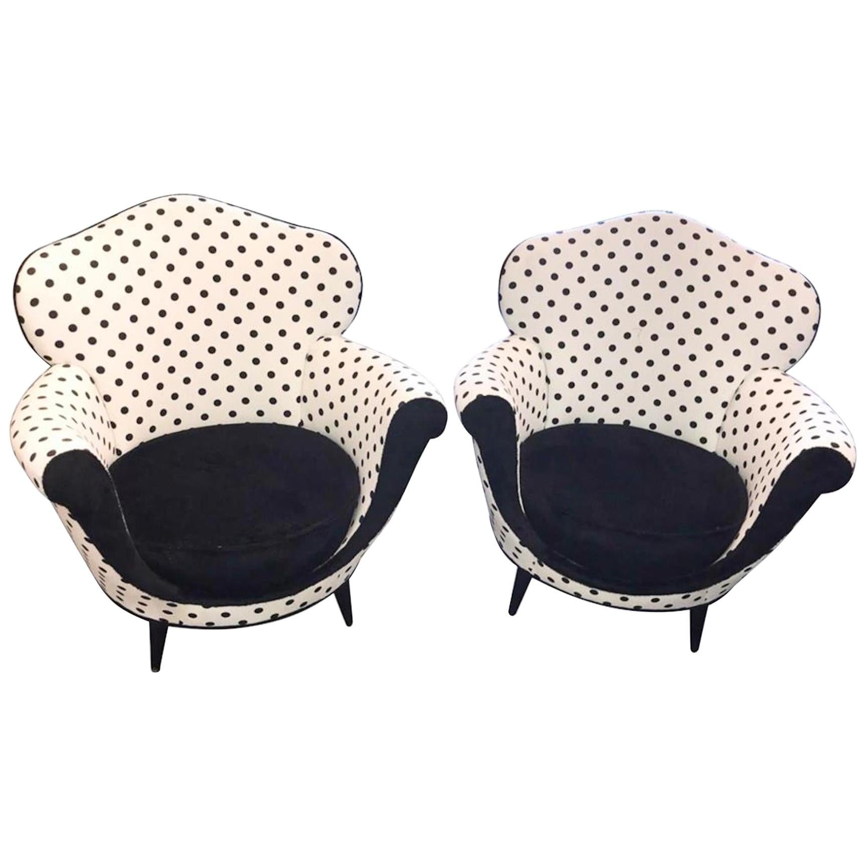 Pair of Italian Deco Lounge Chairs For Sale