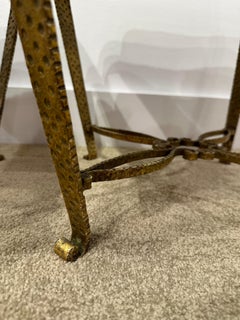 Pair of Italian Deco Stools in Gilt Metal by Pier Luigi Colli