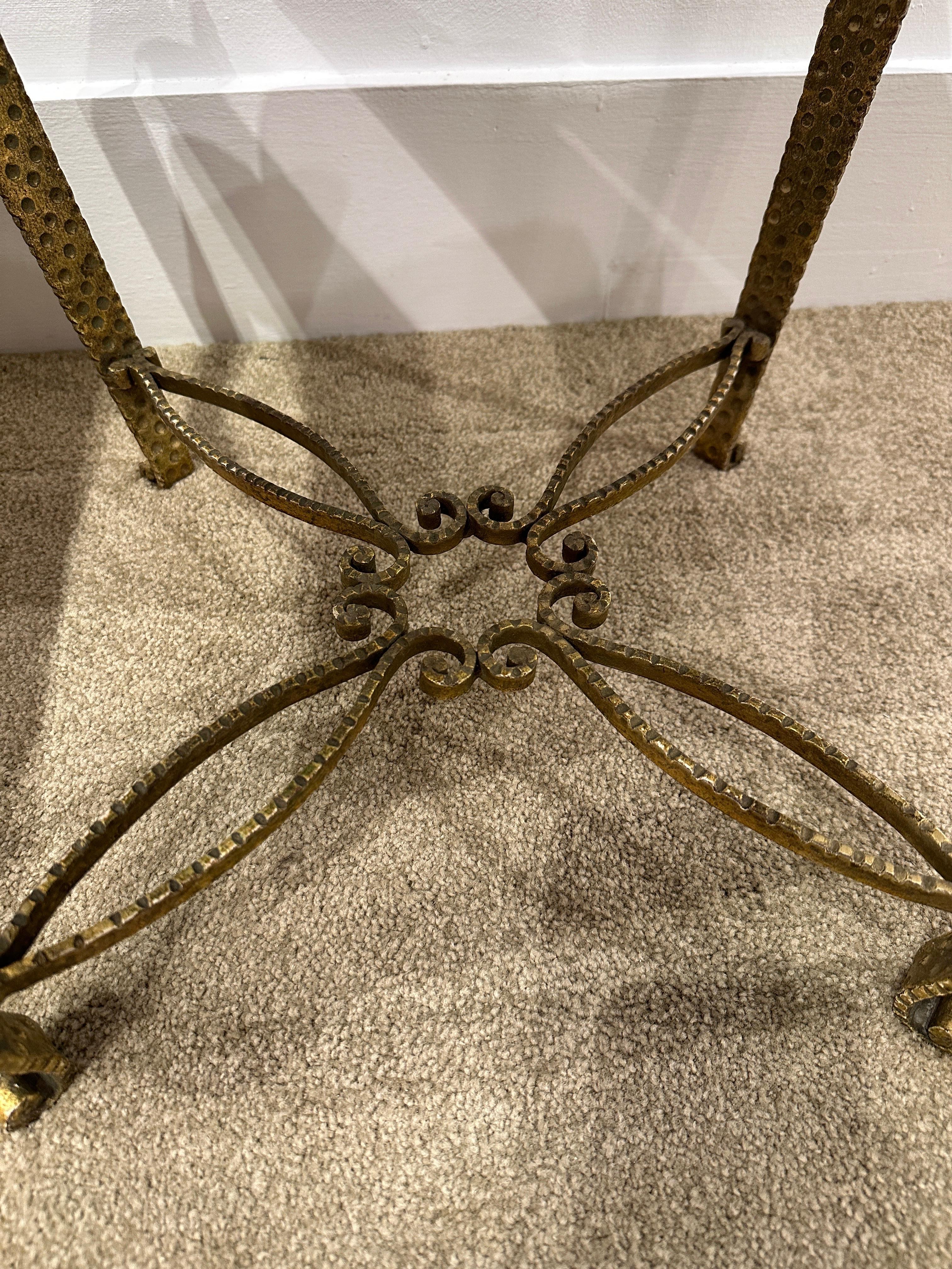 Pair of Italian Deco Stools in Gilt Metal by Pier Luigi Colli In Good Condition In East Hampton, NY