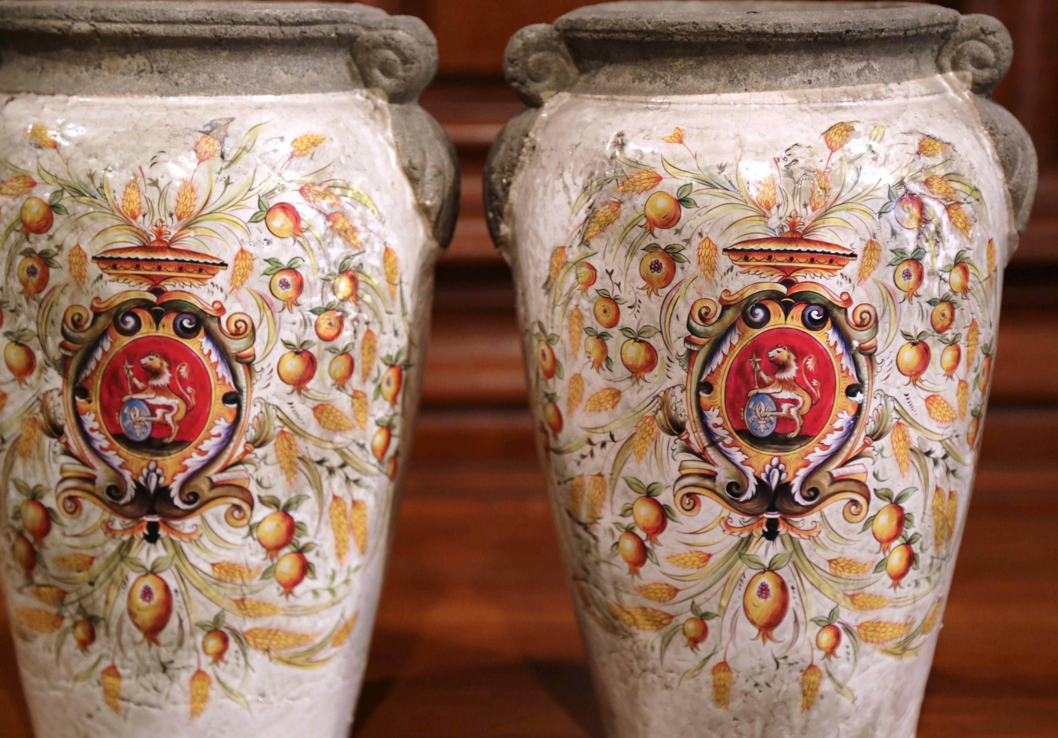 italian hand painted vases