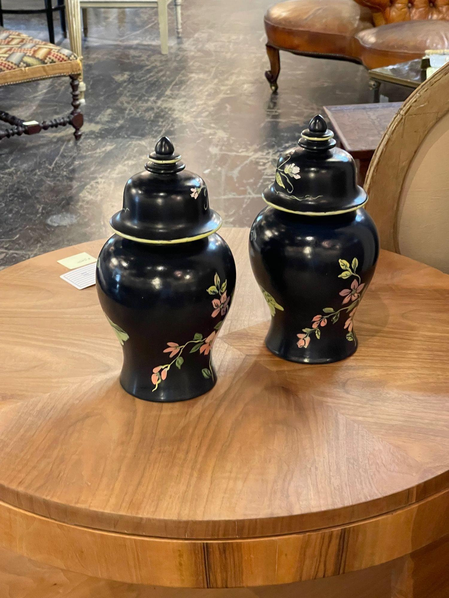 Pair of Italian Decorative Porcelain Vases For Sale at 1stDibs