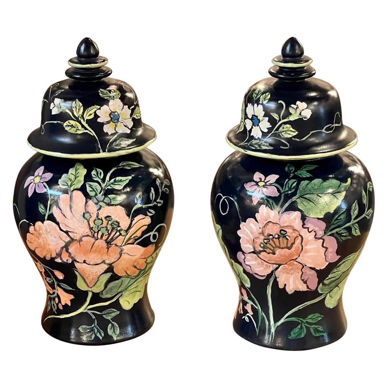 Pair of Italian Decorative Porcelain Vases