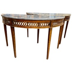 Pair of Italian Demi-Lune Consoles