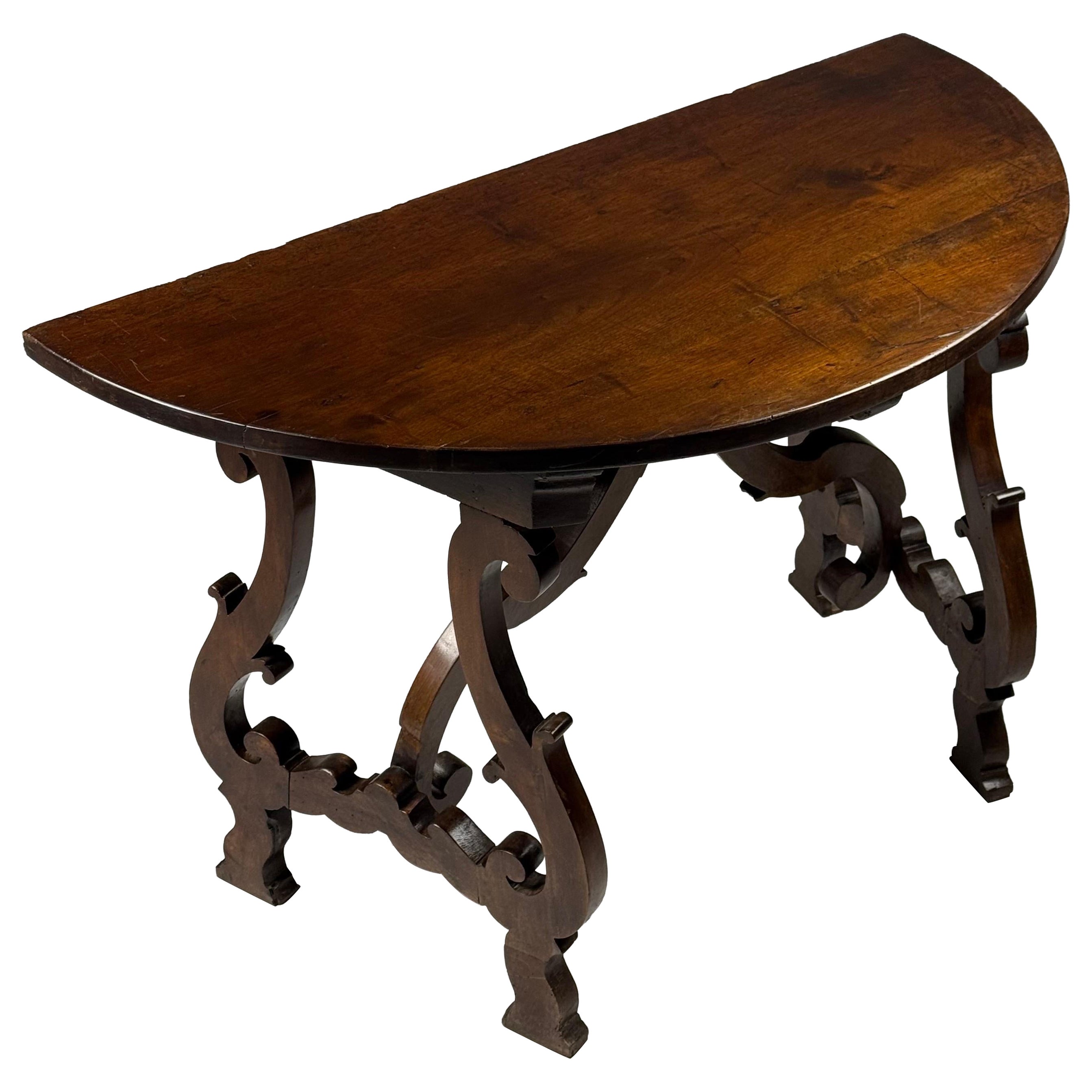 Pair of Italian Demi Lune tables 19th century