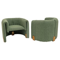 Pair of Italian Design Bouclè Armchairs Pair of Italian Design Bouclè Armchairs