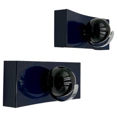 Pair of Italian Design Coat Hooks by Luci Milano in Blue, 1970s