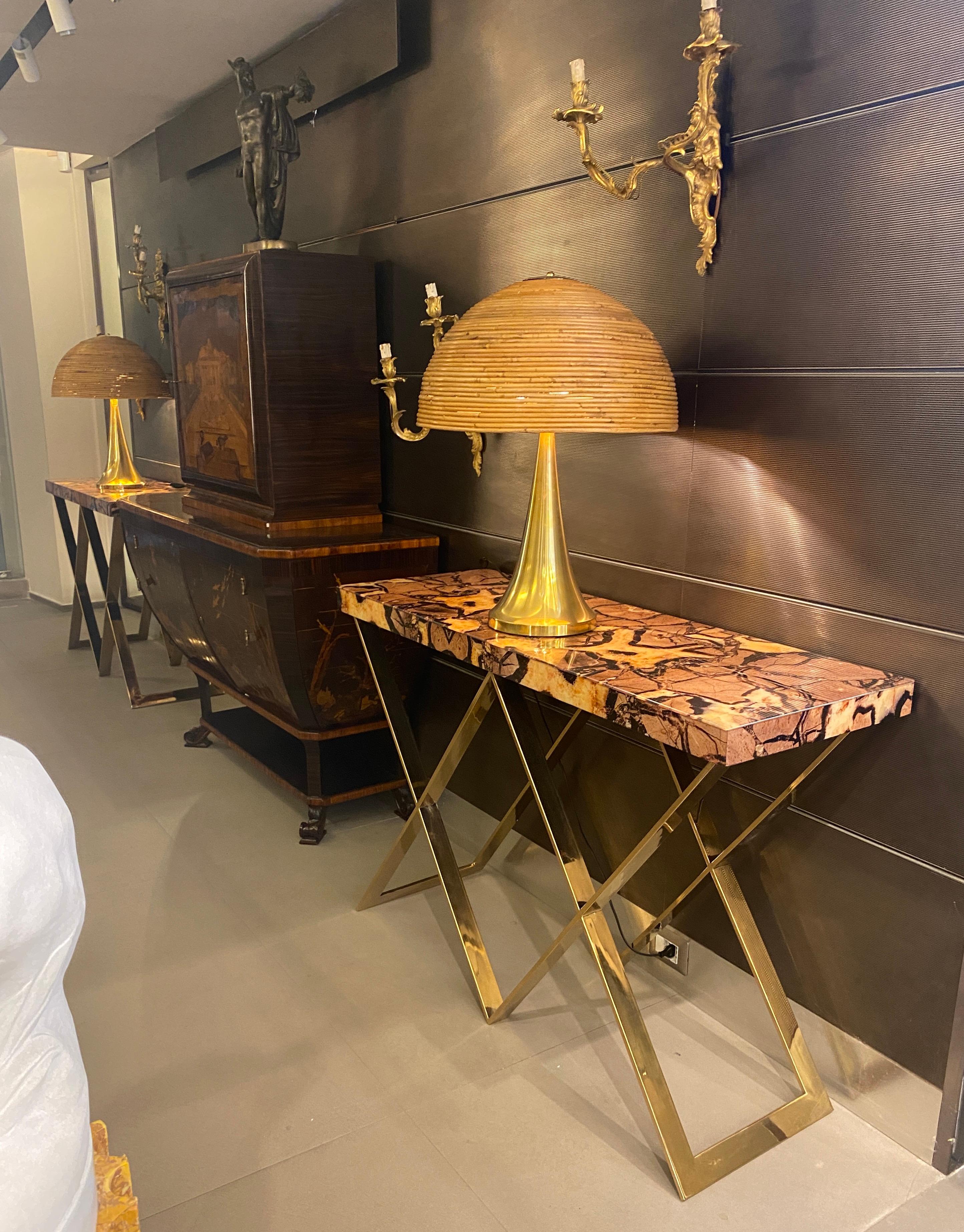 Pair of Italian Design Marble Imitation Top Console Tables In Excellent Condition For Sale In Rome, IT