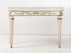 Pair of Italian Directoire Carved and Painted Console Tables, circa 1810